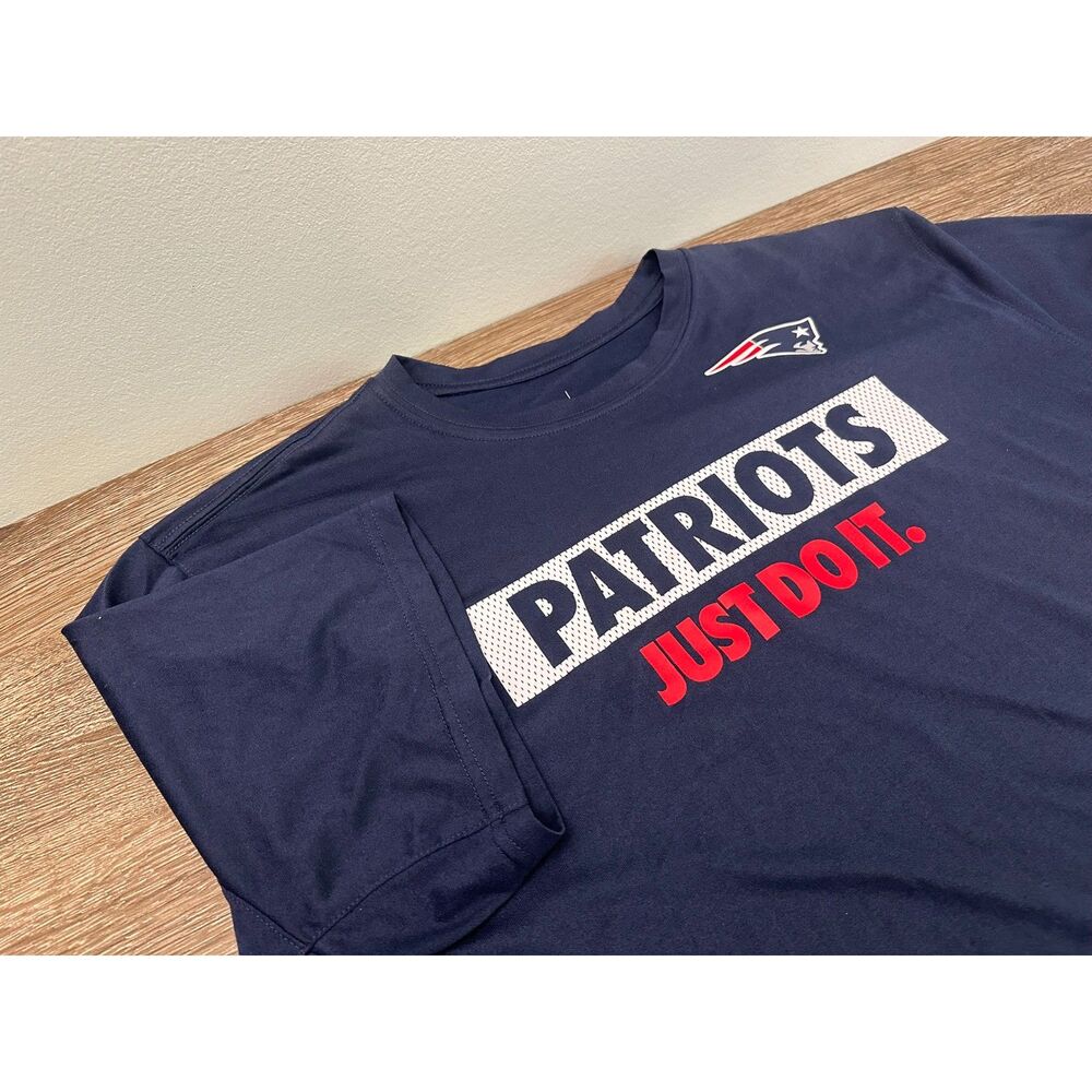 Nike Dri-FIT New England Patriots Just Do It Shirt Men's XXL NFL Blue